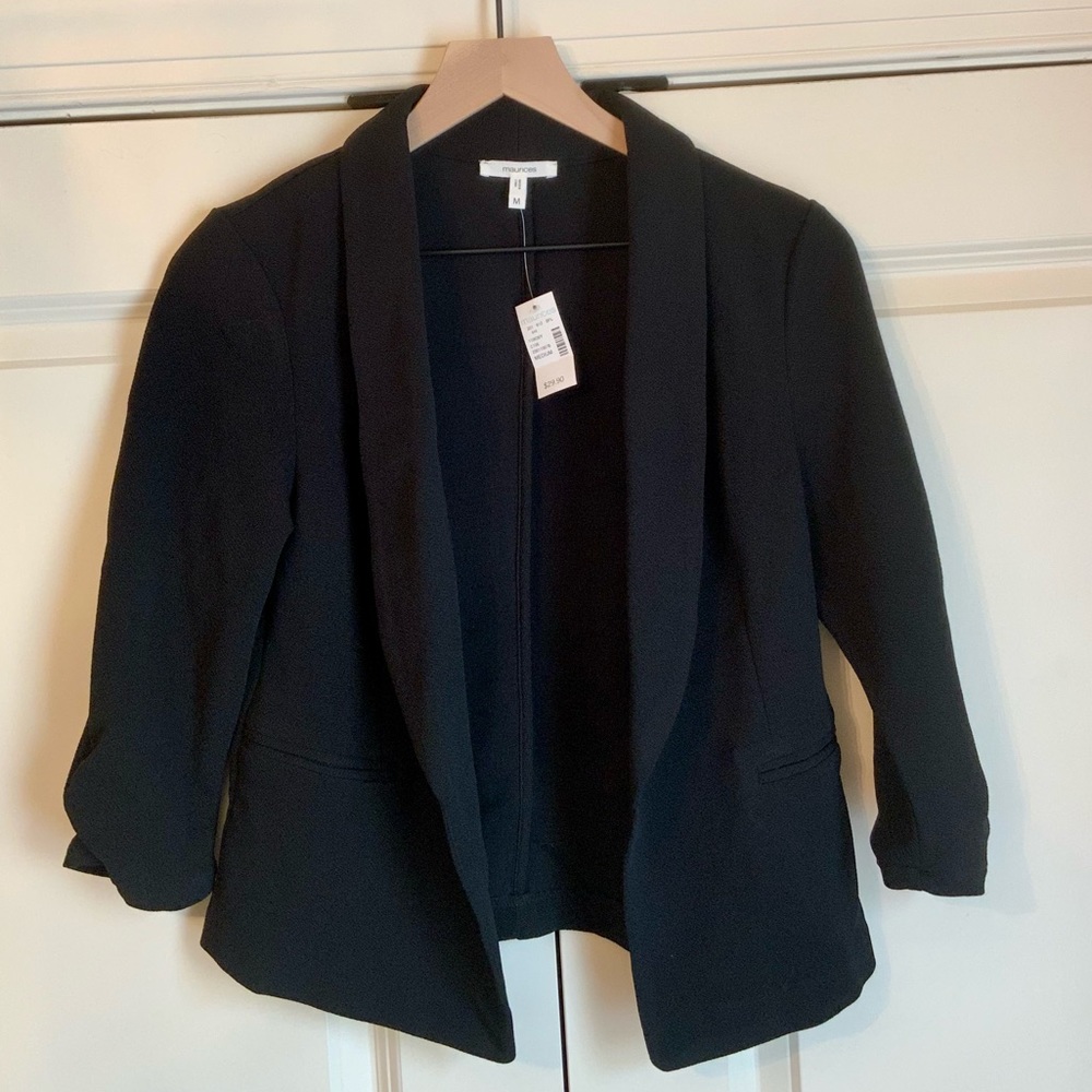 3/4 Sleeve Black Blazer